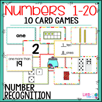 Preview of 10 Number Recognition Card Games: 10 Number Formats