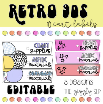 Preview of 10 Cart Labels | Retro 90s SLP Decor