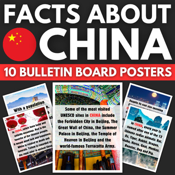 Preview of 10 China Facts Bulletin Board Posters | Asia Travel & Chinese Classroom Decor