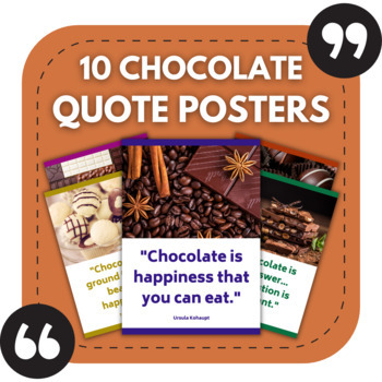 Preview of 10 Chocolate Posters | Quote Posters for Cooking & Food Themed Bulletin Boards