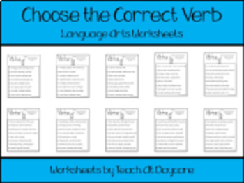 10 choose the correct verb printable worksheets in pdf file 1st grade 2nd grade