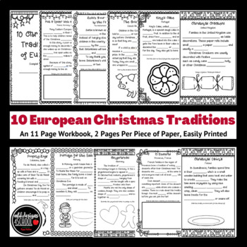 10 Christmas Traditions from Europe Workbook by MHKDesigns4School