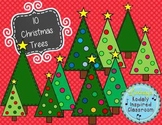 10 Christmas Trees {Clip art set}