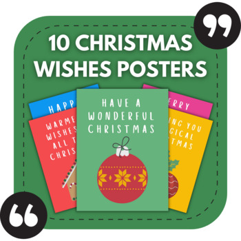Preview of 10 Christmas Wishes Posters | Festive Wall Displays | Christmas Classroom Decor
