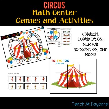 Preview of 10 Circus themed Kindergarten Math Center Games and Activities.