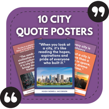 Preview of 10 City Quotes | Middle & High School Classroom Decor Poster Set