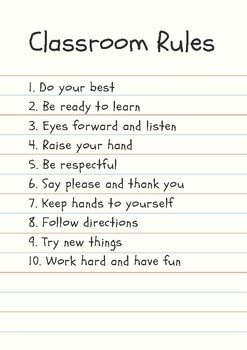 10 class rules for elementary school by orrin curtis tpt
