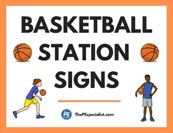 Preview of 21 Awesome Basketball Station Activity Signs for Physical Education - PE Class