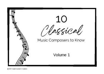 Preview of 10 Classical Music Composers to know Flashcards Volume 1