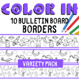10 Color In Printable Bulletin Board Borders - Variety Pack