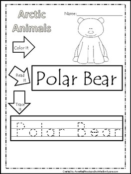 50 Printable Arctic Animals Worksheets. Preschool-kdg 