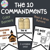 10 Commandments Color Banners and Black & White Banners Combo Set
