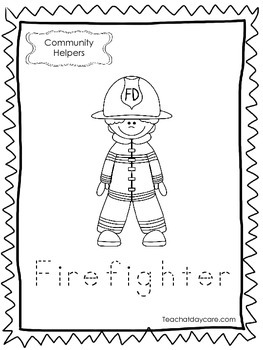 11 community helpers tracing worksheets preschool kindergarten