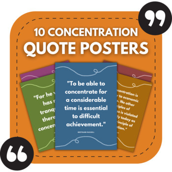 Preview of 10 Concentration Bulletin Board Posters | Middle & High School Classroom Decor