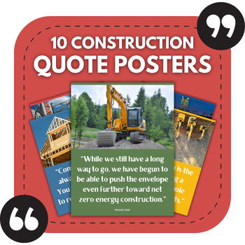 Preview of 10 Construction Bulletin Board Posters | Career & Vocational Education Decor