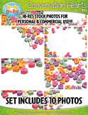 10 Conversation Hearts Stock Photos Pack — Includes Commer