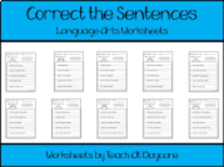 10-correct-the-sentences-printable-worksheets-in-pdf-file-1st-grade-2nd-grade