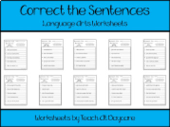 10 correct the sentences printable worksheets in pdf file 1st grade 2nd grade