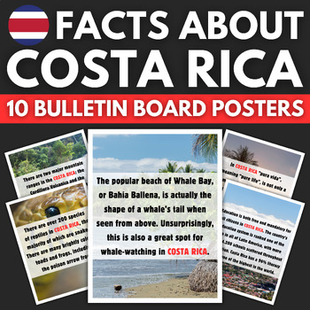 Preview of 10 Costa Rica Facts Bulletin Board Posters | Latin America Travel Decor