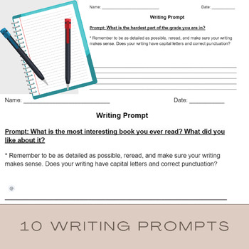 10 Creative Writing Prompts by iLuvTeaching Tots | TPT