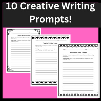 10 Creative Writing Prompts by Multiple Hats Teacher | TPT