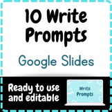 10 Creative Writing Prompts on Google Slides, editable option