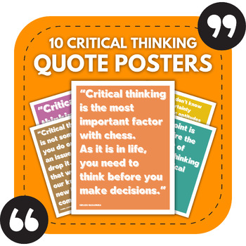 Preview of 10 Critical Thinking Bulletin Board Posters | Growth Mindset Classroom Decor