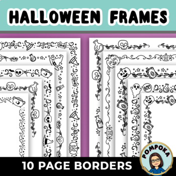 Preview of 10 Cute Halloween Page Borders - PNG Cliparts