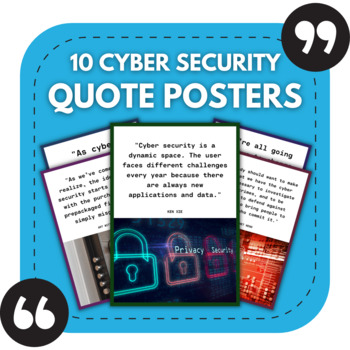 Preview of 10 Cyber Security Posters | Interesting Quotes for Technology Bulletin Boards