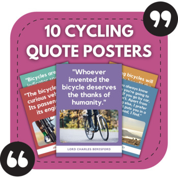 Preview of 10 Cycling Posters | Physical Education Decor | Sports Classroom Decor