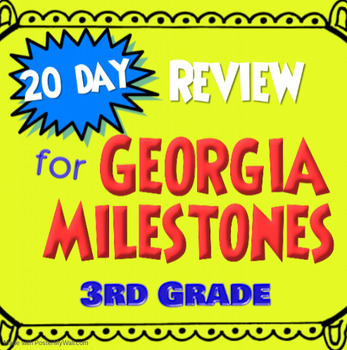 Preview of 20-Day 3rd Grade Georgia Milestones Test Prep Printable Distance Learning Packet