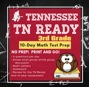 Preview of 10-Day 3rd Grade Math Tennessee TCAP / TNReady No Prep Printable Test Prep