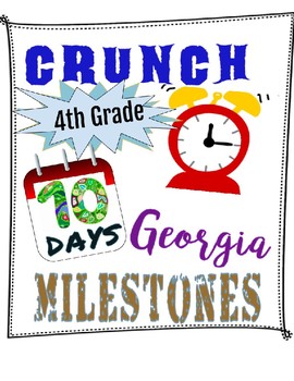 Preview of 10-Day 4th Grade Math Georgia Milestones Test Prep Printable Distance Learning