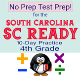 10-Day 4th Grade Math South Carolina SC Ready Test Prep: N