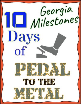 Preview of 10-Day 5th Grade Math Georgia Milestones Test Prep: Use as Distance Learning Pkt