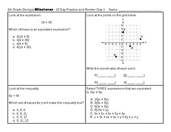 6th grade math practice