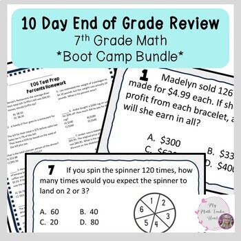 Preview of 10 Day EOG Review | Boot Camp Bundle | Math 7 End of Grade