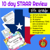 10 Day Math STAAR Review 8th Grade (20 full products)