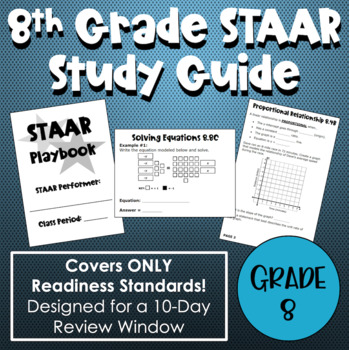 Preview of 10 Day Review for 8th Grade Math BUNDLE: Warm-Ups and Study Guide/Book