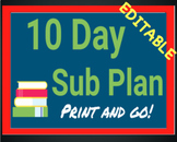 10 Day Sub Plan High School English - or Middle School - Print / Email Ready!
