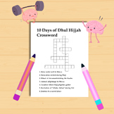 10 Days of Dhul Hijjah Crossword Activity, Printable for D