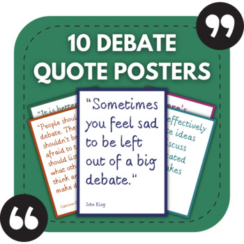 Preview of 10 Debate Posters | Interesting Quotes for Debating or ELA Bulletin Boards