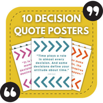 Preview of 10 Decision Bulletin Board Posters | Middle & High School Classroom Decor