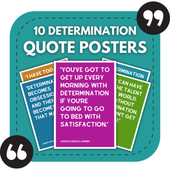 Preview of 10 Determination Bulletin Board Posters | Middle & High School Classroom Decor