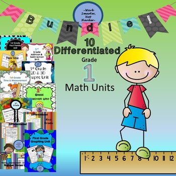 Preview of Bundle of First Grade Differentiated Math Units