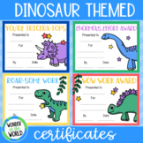 10 Dinosaur classroom award certificates color and black a