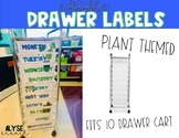 10 Drawer Cart EDITABLE Labels- Plant Themed