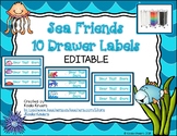 10 Drawer Cart EDITABLE Labels for Sea Friends