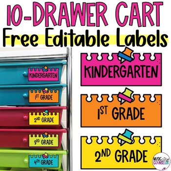 Preview of 10-Drawer Cart Organizer Editable Labels Freebie