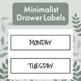 10 Drawer Cart Labels - Minimalist